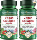 Vegan Collagen Builder - Organic Whole Foods Fruits + Veg, Silica, Lutein, Vitamin C, Biotin, Grape Seed - Amino Acids Glycine, Lysine + Proline Collagen Boosters (30 Servings, Tablets) (Pack of 2)