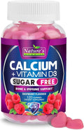 Calcium Supplement Gummies - Sugar Free Calcium Gummy with Vitamin D3 for Best Absorption - Supports Immune Health, Bones & Teeth - Nature's Calcium Chews for Women & Men - Berry Flavor - 120 Gummies