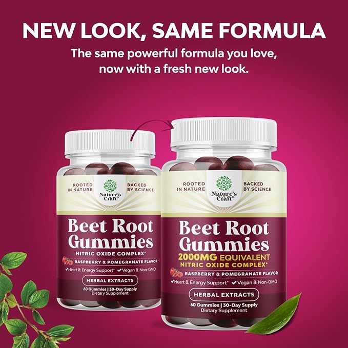 Flow Boosting Beet Root Gummies - Invigorating Beet Gummies for Adults Nitric Oxide Energy & Heart Health Support with Grapeseed Pomegranate & Vitamin B12 - Vegan Non-GMO & Gluten Free - 60 Count