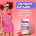 Cranberry Gummies 1000mg, Cranberry Supplements for Women, with D-Mannose 250mg, Womens Probiotic Gummies, Urinary Tract Health, Cranberry Flavor, NO GMOs, 60 Count