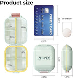 7 Compartments Travel Pill Organizer, Foldable Portable Airtight Daily Pill Box, Compact Pill Case for Purse & Pocket, BPA-Free Medicine Organizer for Vitamins Fish Oil Supplements (Green)