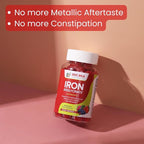 Iron Supplement for Kids and Adults - Iron Bisglycinate Gummies 25mg with Liposomal VIT C - Chelated Iron Supplement for Women and Men - 60 Gummies, 1 Month Supply