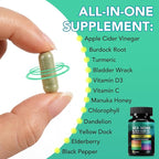 Sea Moss Black Seed Oil Ashwagandha Ginger Capsules, Seamoss Capsules Supplement with Bladderwrack Burdock & Vitamin C Vitamin D3 for Women & Men-Enhanced Immunity,60 Counts