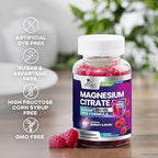 Magnesium Citrate Gummies - Sugar Free - High Absorption & Bioavailability Magnesium Gummy Supplement - Improved Vegan Formula - Supports Bones, Muscles, Calm, & Relaxation - Mag Citrate - 60 Gummies