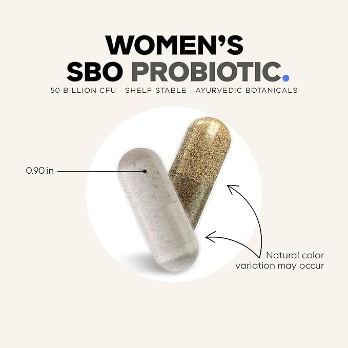 Codeage Women’s Probiotics Supplement - 50 Billion CFUs - SBO Probiotics & Prebiotics - Cranberries - Feminine Health - Fermented Botanical Blend, Whole Food Supplement - Vegan, Non-GMO - 60 Capsules