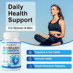 Probiotic 300 Billion CFU - 12 Strains with Organic Prebiotics for Digestive & Gut, Immune, Bloating Health - Probiotics for Women and Men - Daily Dairy Free, Shelf Stable - 120 Counts