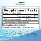 Eidon Liquid Silica Mineral Concentrate - Silica Supplement for Hair, Skin, and Nails, Supplement Drops to Support Collagen Production & Hair Loss for Women & Men, Helps Manage Calcium - 18 oz