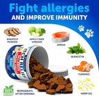 Dog Allergy Relief Chews - Itching Skin Relief for Dogs - 180 Soft Treats - Fish Oil - Omega 3 - Seasonal Allergies Pills - Skin & Coat, Anti Itch,Hot Spots Treatment - Canine Immune Health Supplement