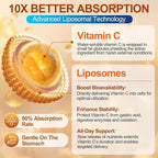 Liposomal Vitamin C Gummy for Adults: Organic Chewable Extra Strength Vitamin C and Zinc Gummies Plus Zinc D3 Elderberry Echinacea - Natural Orange Flavor Sugar Free Immune Support(120Count)