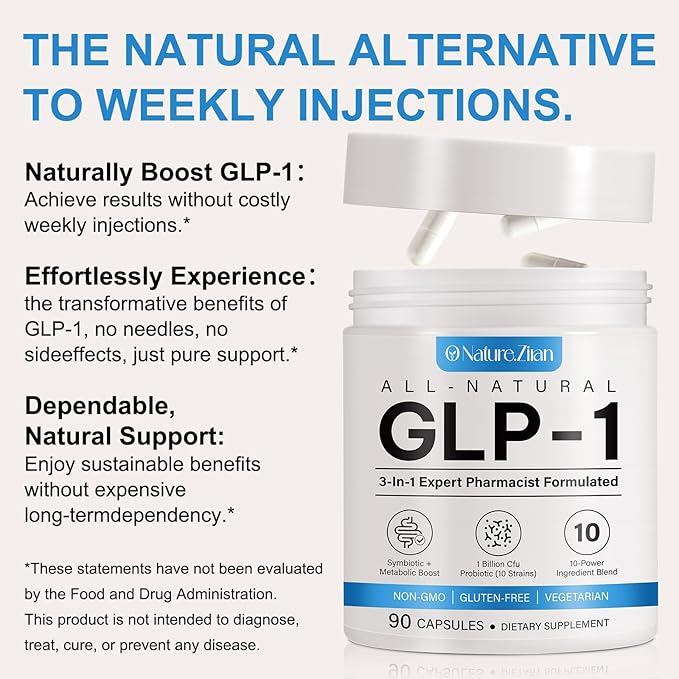 GLP-1 Weight Management Supplement for Women & Men, GLP1 Appetite Control, Energy & Digestion Balance - Vegan, Gluten-Free, Dairy Free, 90 Capsules (Pack of 1)