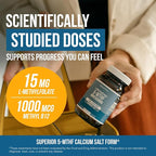 L Methyl Folate 15mg Plus Methyl B12 Cofactor – High Potency, Active 5-MTHF Form - Supports Mood, Methylation, Cognition – Bioactive Forms of Vitamin B9 & B12 (60 Capsules – 60 Servings)