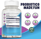 KAL DinoDophilus Probiotics for Kids - Chewable Kids Probiotic with 2 Billion CFU for Children's Gut Health and Digestion Support - Natural Black Cherry Flavor, 60 Chews