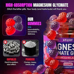 Magnesium Glycinate Gummies 600mg, [2-in-1 Dual Flavor Mix] - Sugar-Free, High Absorption Magnesium Supplement for Adults, Muscle Support and Relaxation, Vegan & Non-GMO