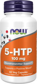 NOW Foods Supplements, 5-HTP (5-hydroxytryptophan) 100 mg, Neurotransmitter Support*, 60 Veg Capsules