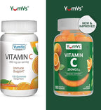 YumVs Vitamin C Gummies for Adults - 250 mg Orange Flavored Vitamin C Gummy - Vitamin C Chewable Immune Gummies for Adults - Immune Support Supplement - Kosher, Halal, Gluten Free (200 Count), 2 Pack