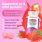 Evening Primrose Oil Gummies 1300mg with Black Cohosh & Vitamin B6, Sugar-Free, PMS Relief Supplements for Women 20-45, Chewable PMS Gummies, Strawberry Flavor, Vegan, Pectin, 60 Count