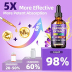 Saffron Extract for Anxiety Relief & Calm Mood Support | 88.5mg Saffron Supplement Drops for Mood, Focus, Eye Support for Mood, Energy & Cognitive Support - 2 fl oz - 2 Pack