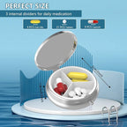 Pill Box 3 Compartment Small Pill Case,Portable for Pocket or Purse Pill Organizer Pill Container Holder to Hold Vitamins, Medication, Fish Oil and Supplements(Black Tree of Life)