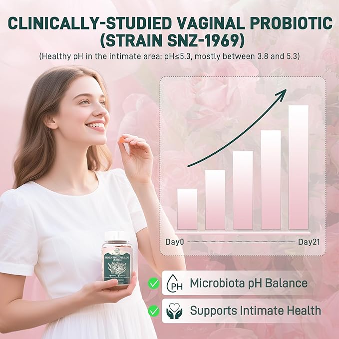 Premium Feminine Balance Gummies - for Women’s Health & Wellness - Immune Support - Vegan, Gluten-Free & Halal - Hawaiian Pineapple - 60 Gummies - 30 Servings (2)