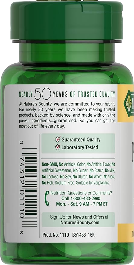 Nature's Bounty Potassium 99mg, Supports Fluid Balance and Muscle Activity, Involved in Normal Heart Function, Potassium Gluconate Dietary Supplement, 1 Per Day, 100 Vegetarian Caplets (Pack of 3)