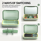Portable Pill Box, Pill Organizer with 6 Compartments, Daily Medicine Pill Case, Pocket Size Pill Box for Travel, BPA Free Small Pill Container for Vitamins, Fish Oil, Supplements (Green)