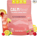 Calm Magnesium Powder Cortisol Supplement for Women, Supports Sleep, Stress Relief & Relax with Ashwagandha, Saffron, L Theanine, Vitamin D3, No Sugar, 15Ct, Raspberry Lemonade
