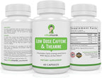 VitaMonk Low Dose Caffeine and Theanine - No Jitters, No Crash- Microdose of Caffeine L Theanine Pills with Caffeine Theanine and Theobromine - 25mg of Caffeine, Caffeine Pills L Theanine - 60 Caps