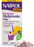 Natrol Kids Fast Dissolve Melatonin 1 mg, Dietary Supplement for Restful Sleep, Sleep Tablets for Kids, 30 Strawberry-Flavored Melatonin Tablets, 30 Day Supply
