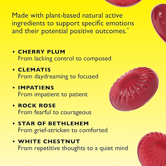 Bach RESCUE Sleep PASTILLES, Black Currant Flavor, No Melatonin Lozenges, Homeopathic, Flower Essences, 4 Pack