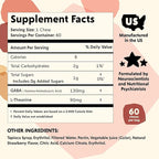PYM Berry Mood Chews Support for Stress, Worry & Overwhelm, 60 Count | 130mg GABA, 90mg L-Theanine | Vegan,Non-GMO, Gluten-Free,No Added Sugar | All-Natural Mood Balance Supplement in Resealable Bag