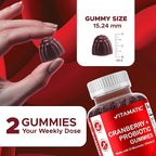 Vitamatic Cranberry Gummies with D-Mannose, Probiotics, Vitamin C – Plant-Based Botanical Extract – Vegan, Non-GMO – 60 Count