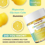 GREENPEOPLE Magnesium Glycinate Gummies 400mg - Sugar Free Magnesium Supplement with Magnesio Citrate, Vitamin D, and B6 for Calm Support & Sleep for Adults - High Absorption - Lemon Gummies
