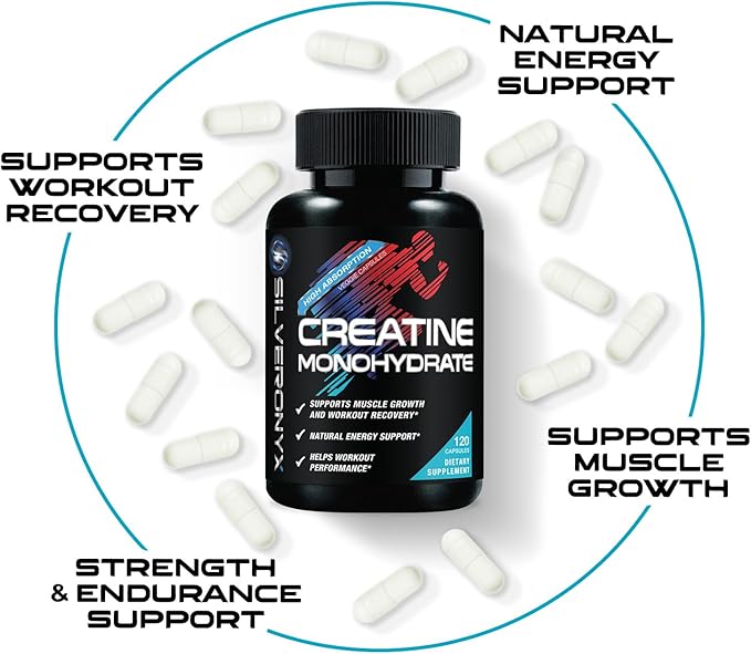Creatine Monohydrate 3000mg Per Serving - 3X Strength Micronized Creatine Powder - Supports Lean Muscle, Strength, Energy, & Endurance - All Natural Supplement, Non-GMO, Bottled in USA - 120 Capsules