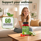 Apple Cider Vinegar Gummies with B12, ACV Supplement Gummy Vitamins,Gluten Free, Vegan, Non-GMO (60)