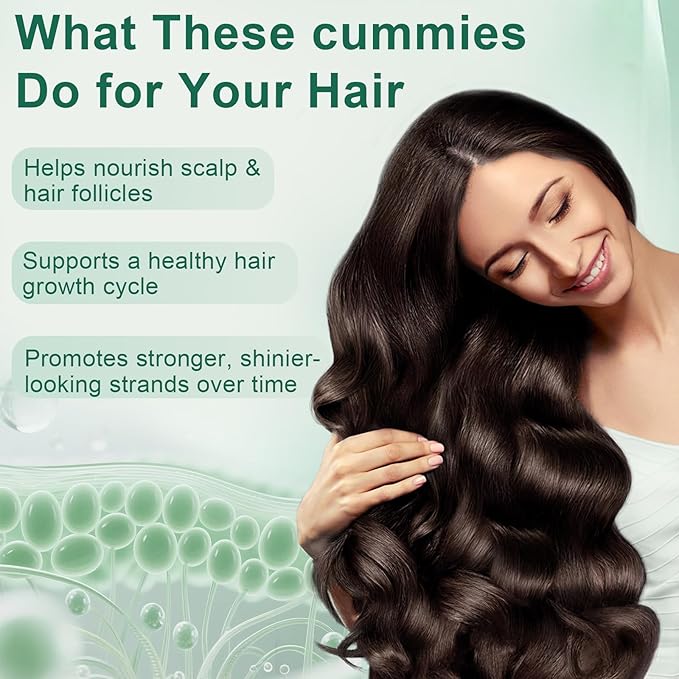 Hair Loss Gummies,Sea Moss Gummies with Vitamin C, Vitamin E, Aloe Vera, Pearl Powder Support Faster Hair Growth,Enhance Nail Elasticity,Promot Radiant Skin,Gluten-Free - 60 Count