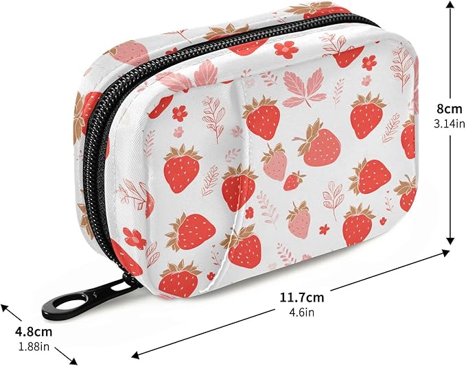 Strawberry Cute Weekly Medicine Pill Organizer Travel Pill Case Box Holder Container Small for Vitamin Supplement