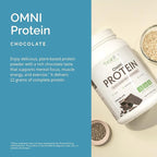 BRAINMD Dr Amen Omni Protein Chocolate - 2.38 lbs - Plant-Based Protein Powder - Promotes Energy & Exercise Recovery - Vegan, Vegetarian, Sugar Free, Gluten Free - 30 Servings