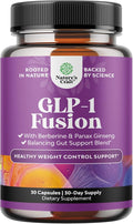 GLP-1 Berberine Supplement - One a Day Healthy Gut Berberine Complex with Panax Ginseng Turmeric Curcumin & Cayenne Pepper for Metabolic Balance - Gluten Free Vegan and Non-GMO - 30 Count