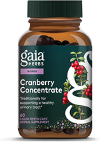 Gaia Herbs Cranberry Concentrate - Traditionally for Helping to Maintain Urinary Tract Health* - Made with Cranberry Fruit Juice Extract - 60 Vegan Liquid Phyto-Caps (60 Servings)