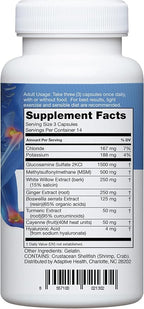 Instaflex Joint Support Supplement for Men and Women - Glucosamine, MSM, White Willow, Turmeric, Ginger, Cayenne, Hyaluronic Acid - 42 Capsules