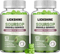 lickshine 2 Pack Soursop Graviola Gummies - 3000mg Extra Strength Soursop Leaves Supplement with Vitamin C, Zinc - Digestive Aid, Immune Support & Antioxidant - Sugar-Free, Non-GMO, Vegan, 120 Counts