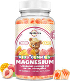 Liposomal Kids Magnesium Gummies- Magnesium Glycinate Gummies for Kids Supplement-w/Omega-3, Vitamin B6, D3- Support Calm Stress Relief, Bones, Mood, Peach & Mango Flavor, 60 Count