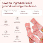 Calm Magnesium Powder Cortisol Supplement for Women, Supports Sleep, Stress Relief & Relax with Ashwagandha, Saffron, L Theanine, Vitamin D3, No Sugar, 15Ct, Raspberry Lemonade