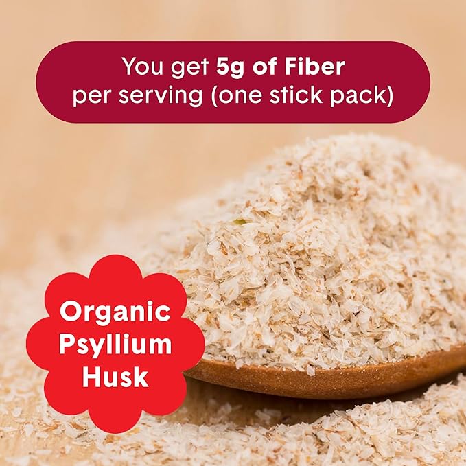 Bellway Super Fiber Packets + Fruit, Sugar Free Organic Psyllium Husk Powder Fiber Supplement to Go for Regularity, Bloating Relief & Digestive Health, Plant-Based, Raspberry Lemon (20 Packets)