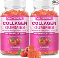 2-Pack Collagen Gummies for Women & Men - with Biotin, Vitamin C, & Zinc for Skin Radiance, Hair Growth, Strong Nails, & Joint Support, 120 Count