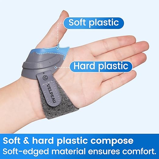Velpeau CMC Thumb Brace for Osteoarthritis - with Shape-memory Restriction Splint, CMC Joint Stabilizer, Basal Thumb Arthritis Pain Relief and Support for Women and Men (Blue, Left Hand, Small)