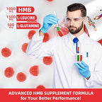 HMB and Leucine Amino Acid Gummies: HMB Supplements for Men Women with L-Glutamine for Muscle Growth Fast Workout Recovery, Sugar Free Vegan Non-GMO Strawberry Flavored 30 Day Supply