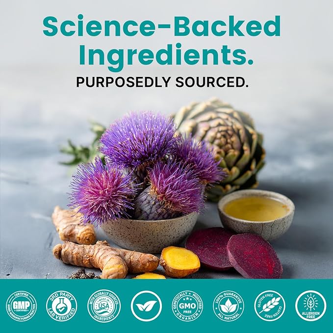 32-in-1 Liver Support with Milk Thistle Supplement – Liver Detox with Silymarin, Artichoke Extract & Beetroot Powder – Comprehensive Wellness Formula for Liver Cleanse – 1426mg (270 count) (Pack of 3)