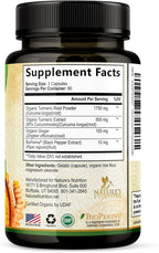 Turmeric Curcumin Supplement 2350mg - 95% Curcuminoids with Organic Turmeric & Ginger, BioPerine Black Pepper for Best Absorption, Nature's Vegan Joint Support, Non-GMO, Bottled in USA - 240 Capsules