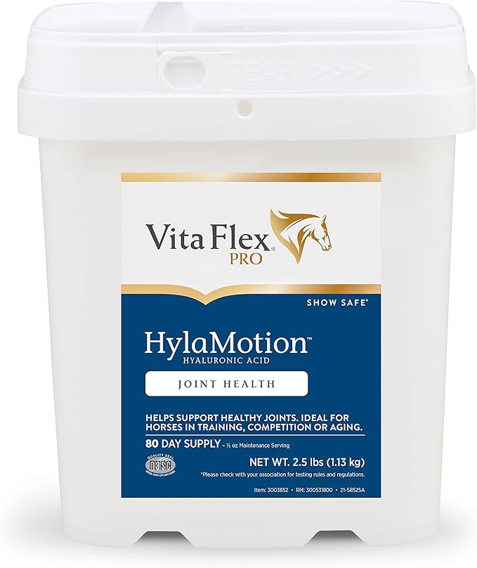Vita Flex Pro Hylamotion Hyaluronic Acid Horse Joint Supplement; Ideal for Aging, Training or Competition Horses, 2.5 Pounds